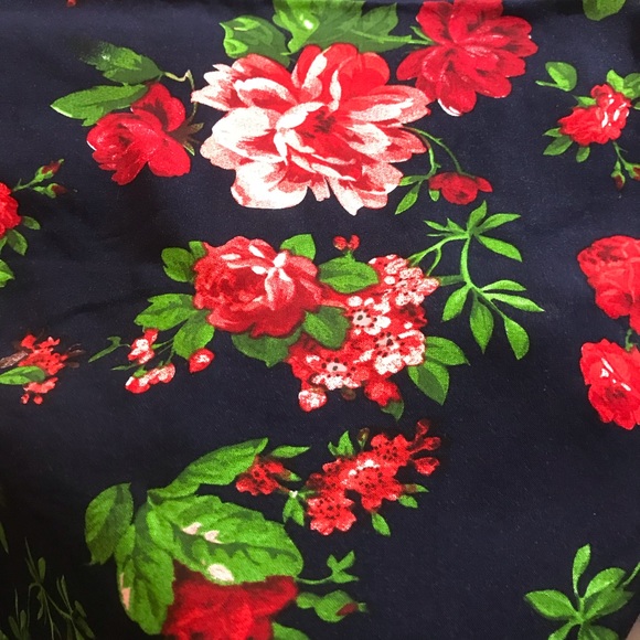 2/$30 Navy Blue and Floral Print A-Line Slip Dress - Picture 5 of 5